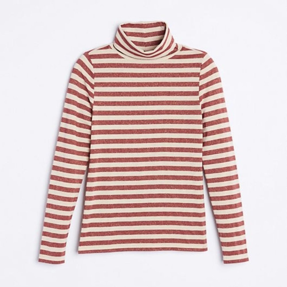 LOFT striped turtleneck
